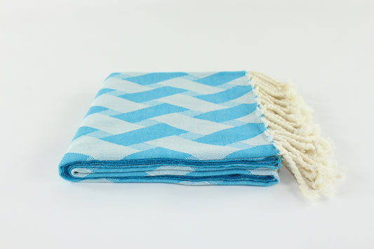 Premium Turkish Towel Peshtemal Fouta (Teal Blue)