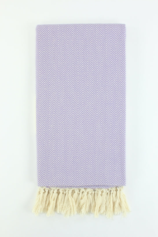 Premium Turkish Herringbone Towel Peshtemal Fouta (Lilac)