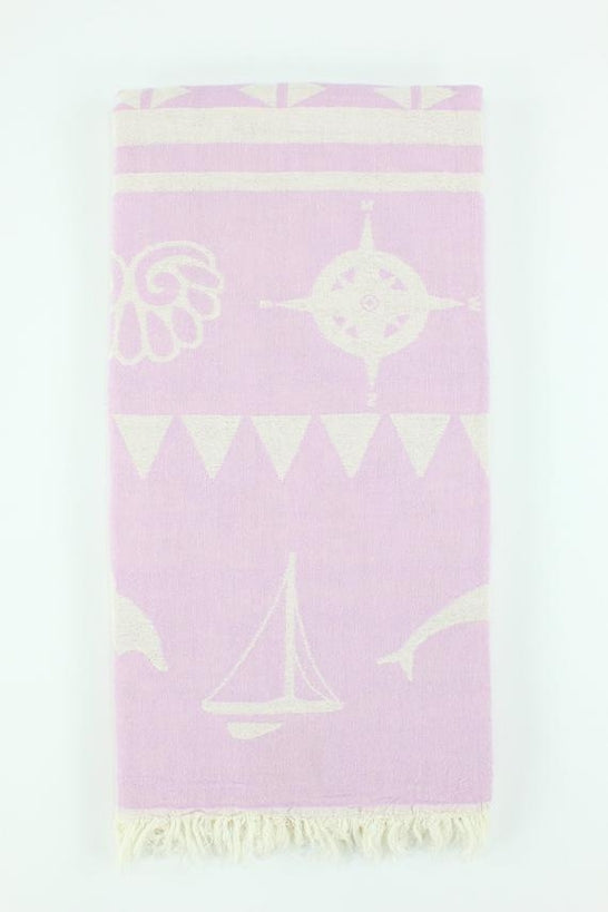 Premium Turkish Double Layer Towel Peshtemal Fouta (Pink Lilac)