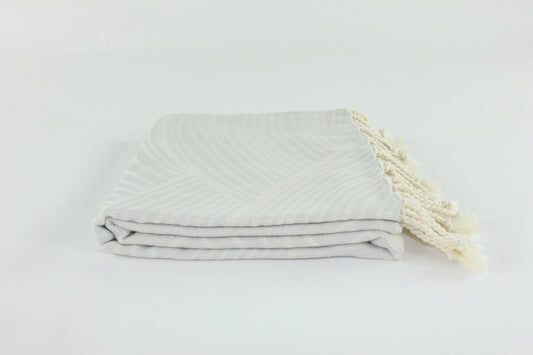 Premium Turkish Towel Peshtemal Fouta (Light Gray)