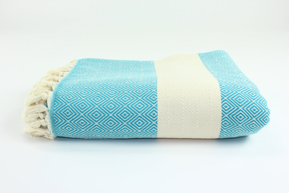 Premium Turkish Diamond Blanket Throw (Teal)