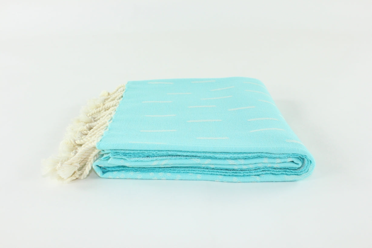 Premium Turkish Towel Peshtemal Fouta (Turquoise Blue)