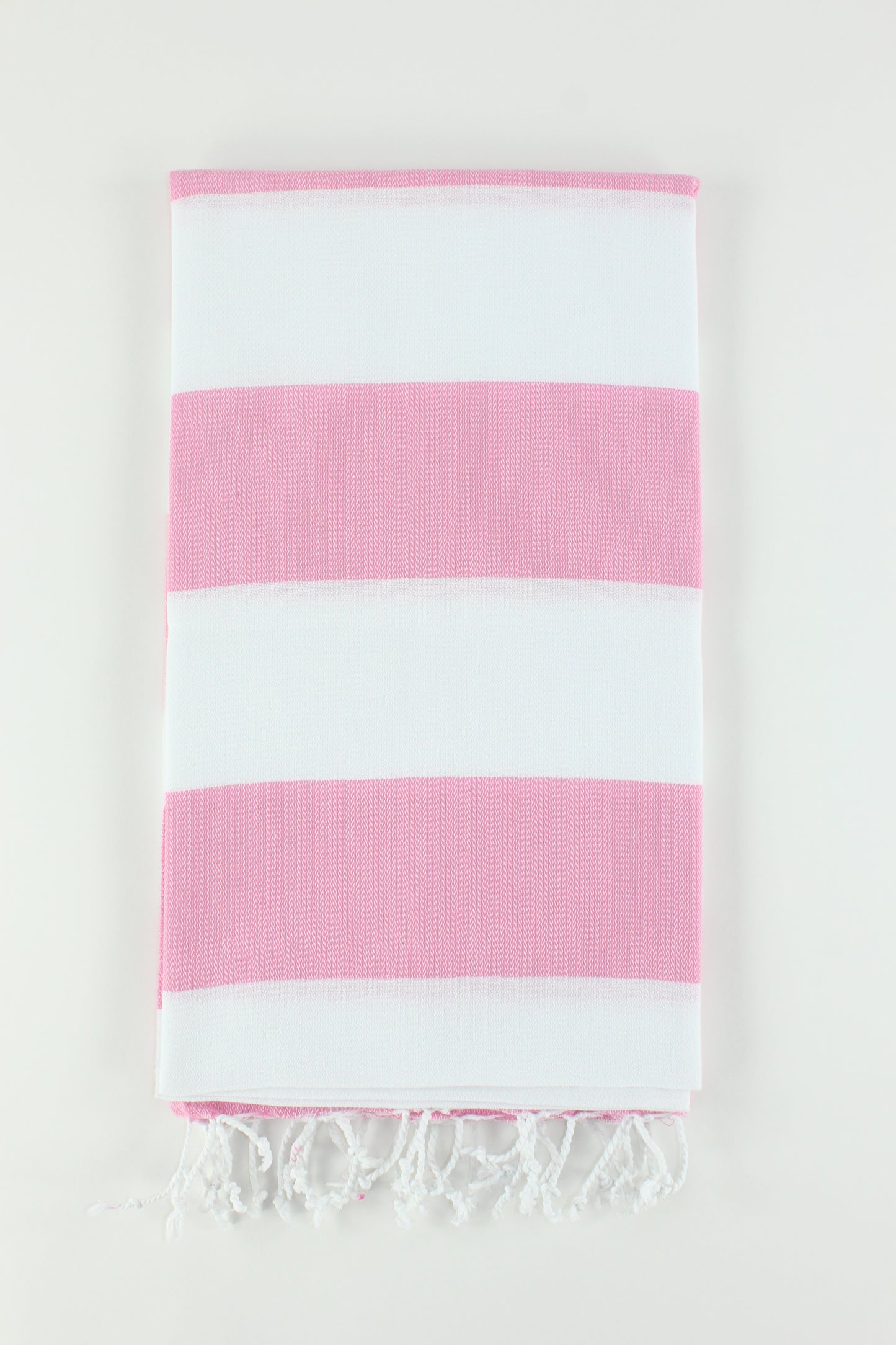 Premium Turkish Wide Stripe Towel Peshtemal Fouta (Pink & White)