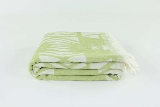 Premium Turkish Double Layer Kilim Towel Peshtemal Fouta (Pistachio Green)