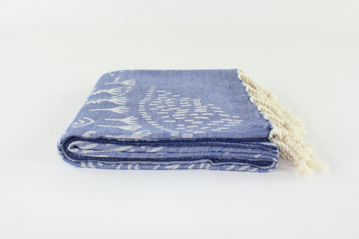 Premium Turkish Towel Peshtemal Fouta (Navy Blue)