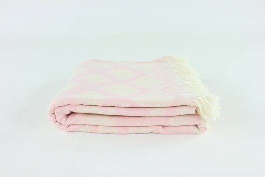 Premium Turkish Double Layer Towel Peshtemal Fouta (Light Pink)