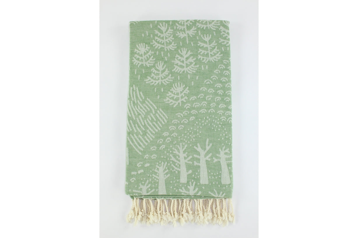 Premium Turkish Towel Peshtemal Fouta (Khaki Green)