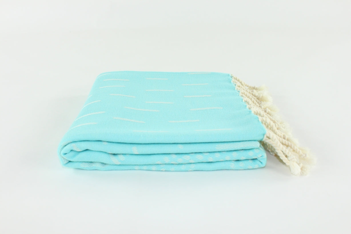 Premium Turkish Towel Peshtemal Fouta (Turquoise Blue)