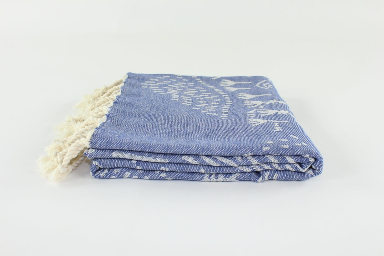 Premium Turkish Towel Peshtemal Fouta (Navy Blue)