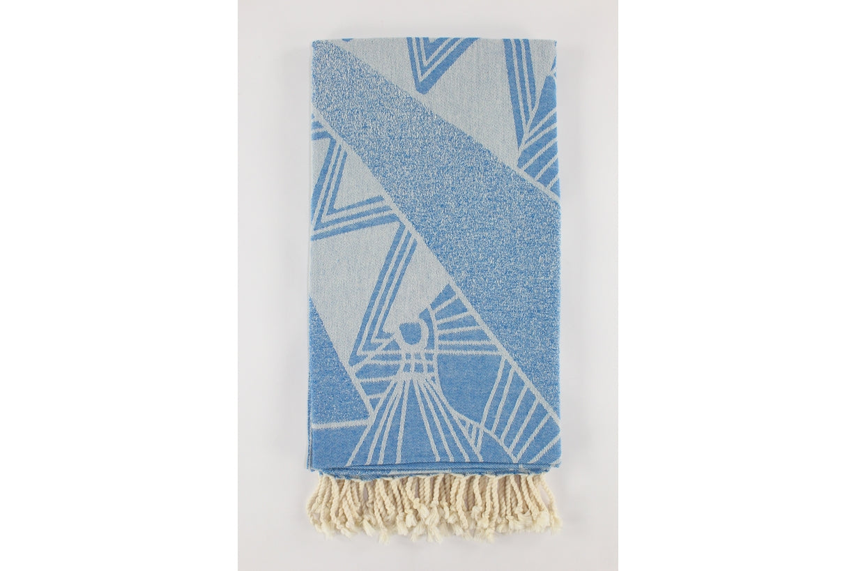 Premium Turkish Towel Peshtemal Fouta (Blue)