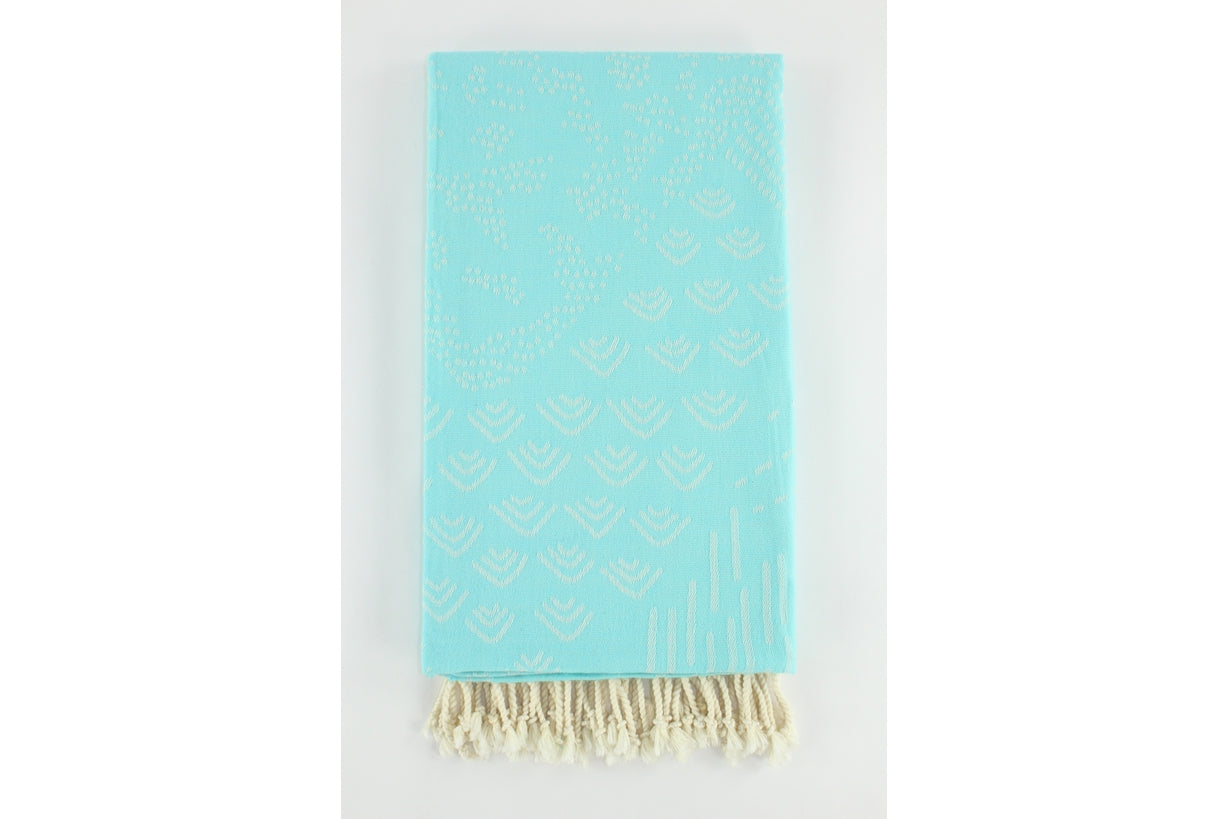 Premium Turkish Towel Peshtemal Fouta (Turquoise Blue)