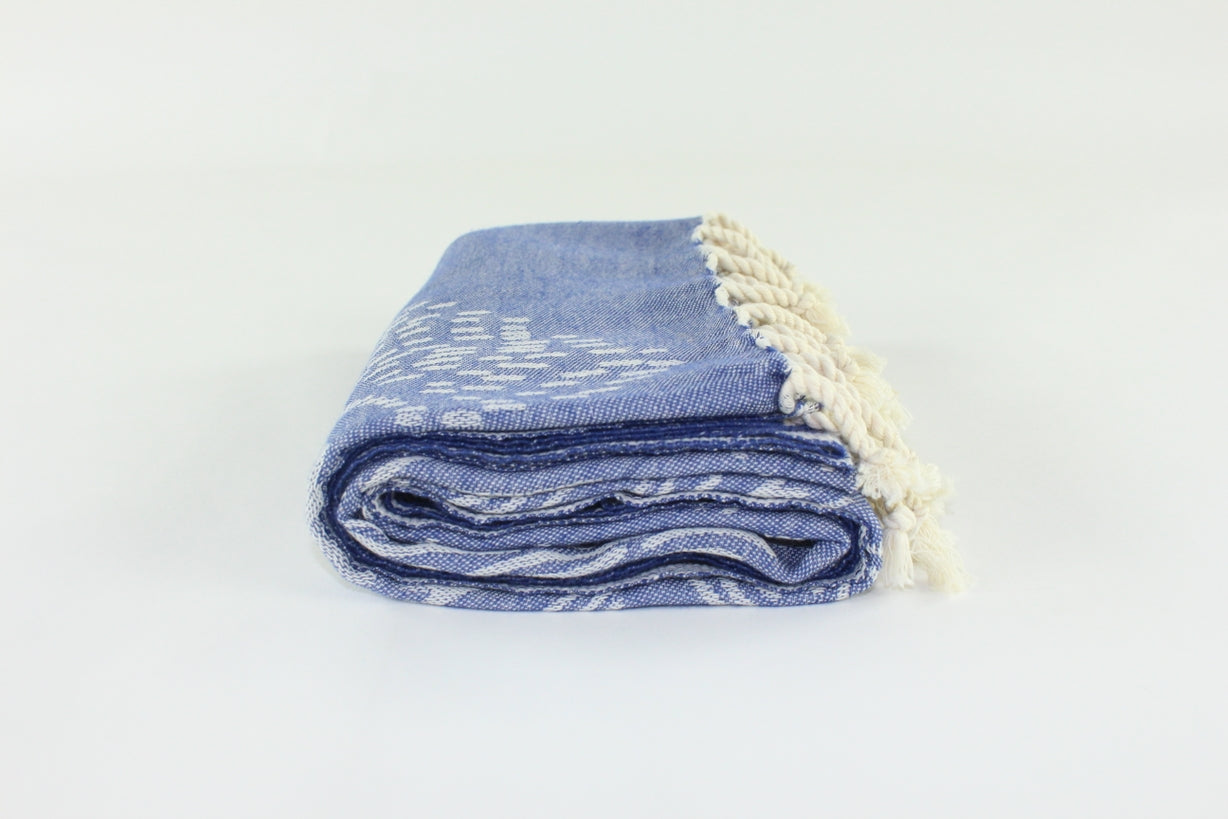 Premium Turkish Towel Peshtemal Fouta (Navy Blue)