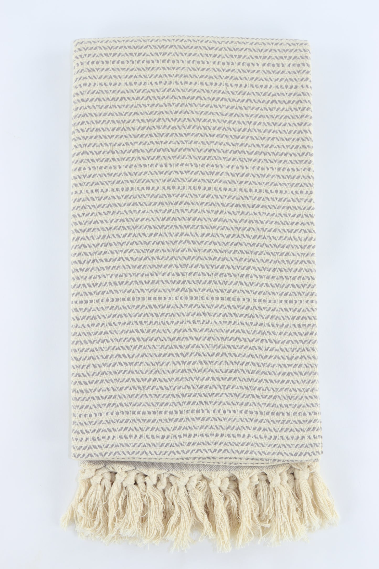 Premium Turkish Striped Diamond Towel Peshtemal Fouta (Gray)