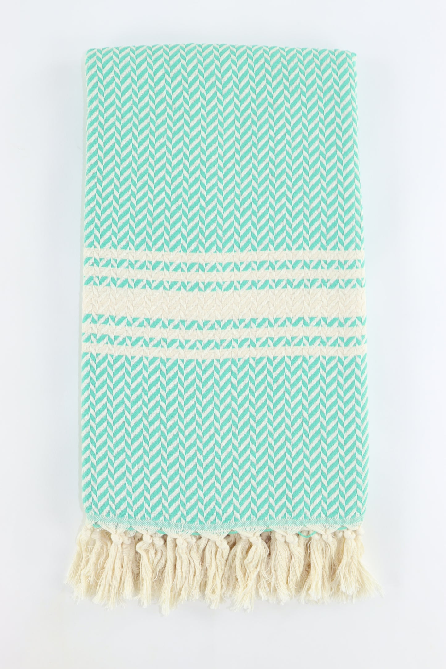 Premium Turkish Herringbone Towel Peshtemal Fouta (Seafoam Green)