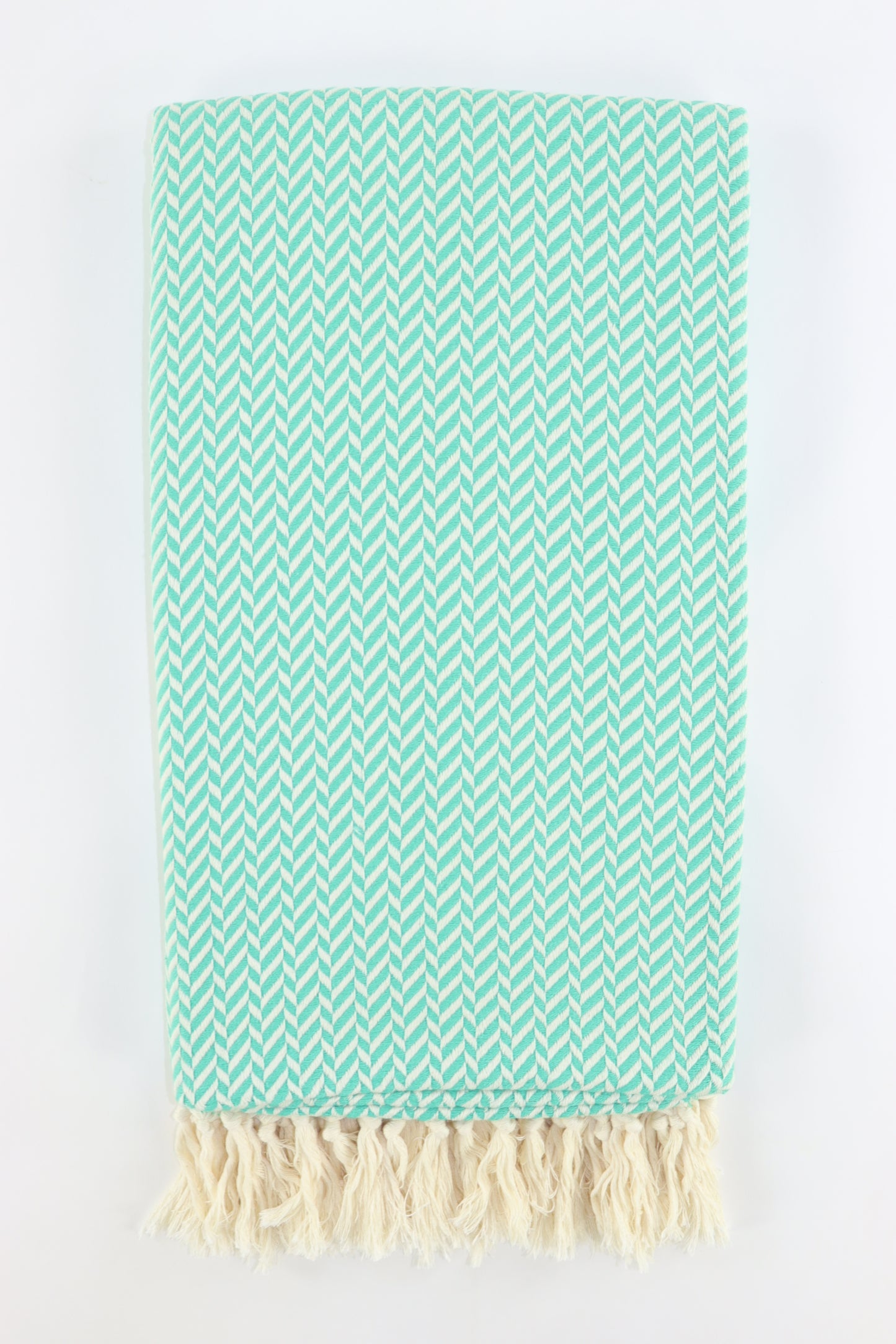 Premium Turkish Herringbone Towel Peshtemal Fouta (Seafoam Green)