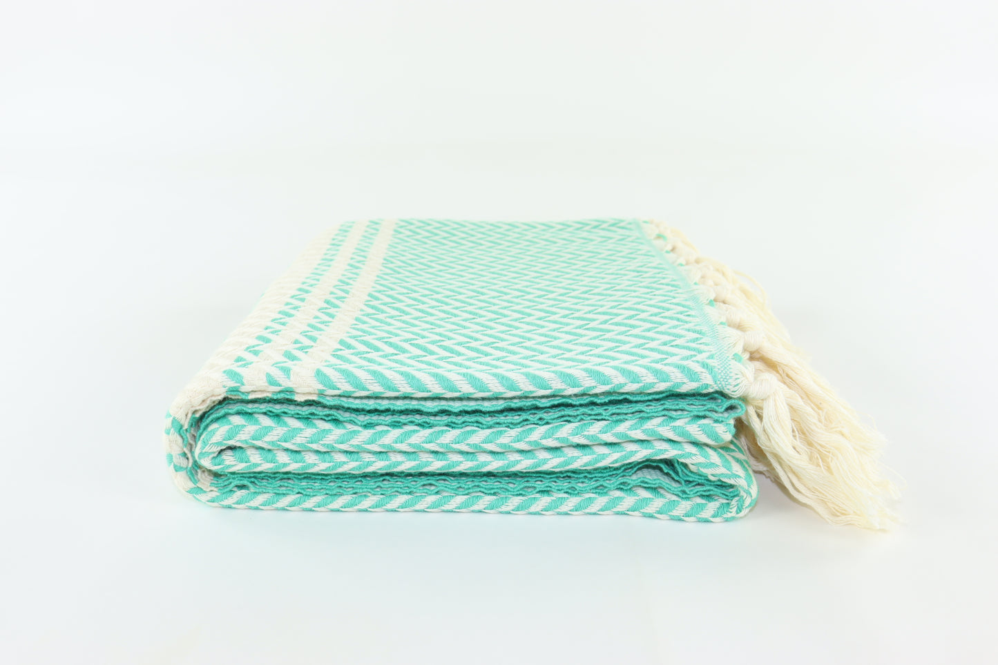 Premium Turkish Herringbone Towel Peshtemal Fouta (Seafoam Green)