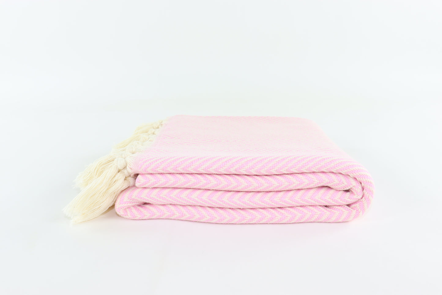 Premium Turkish Plain Herringbone Towel Peshtemal Fouta (Light Pink)