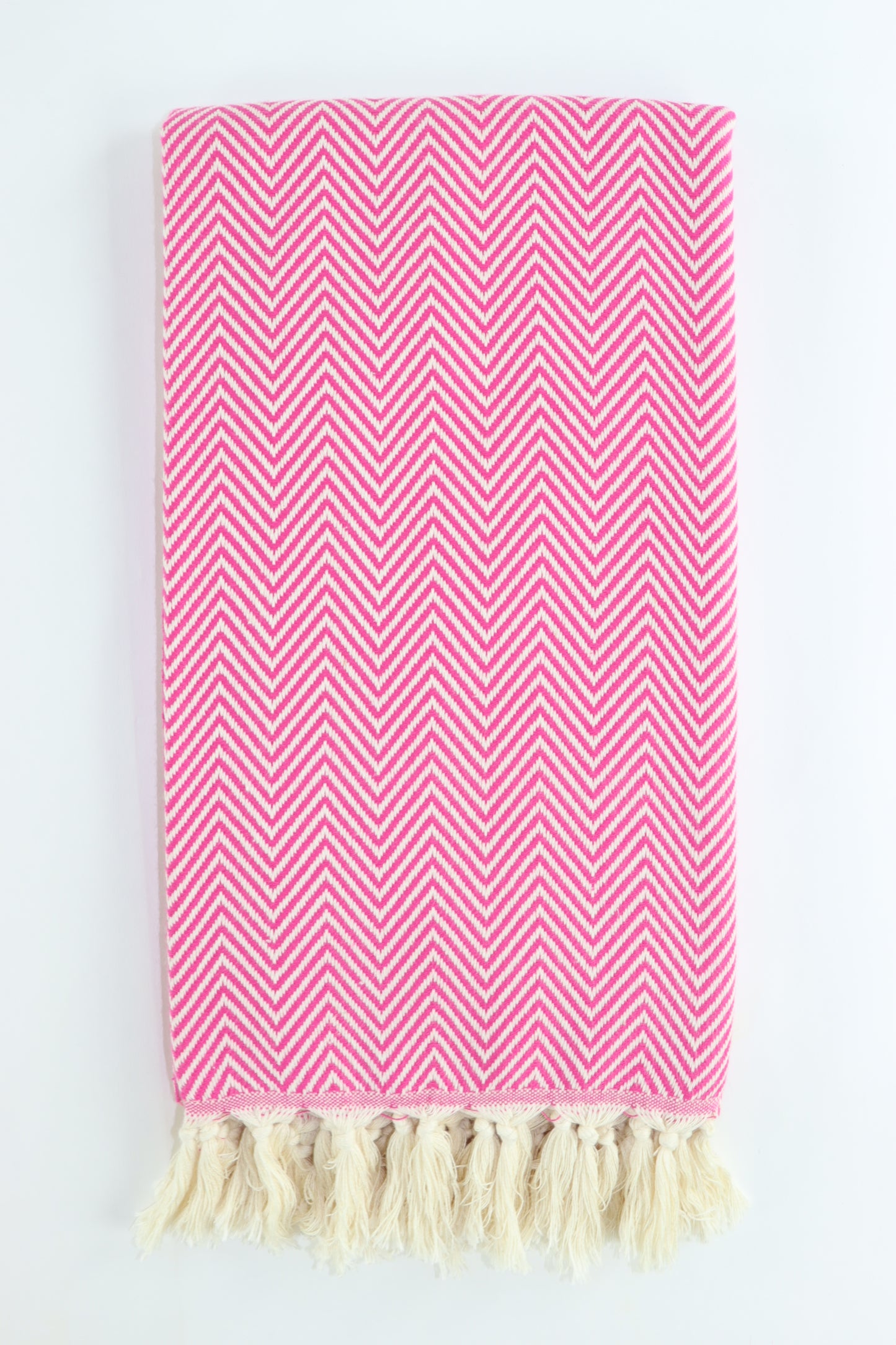 Premium Turkish Plain Herringbone Towel Peshtemal Fouta (Fuchsia)