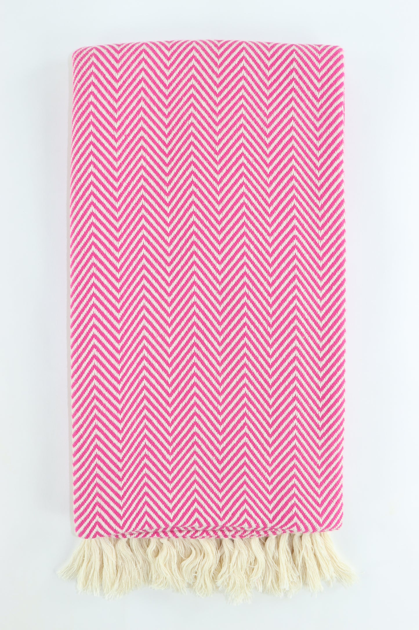 Premium Turkish Plain Herringbone Towel Peshtemal Fouta (Fuchsia)