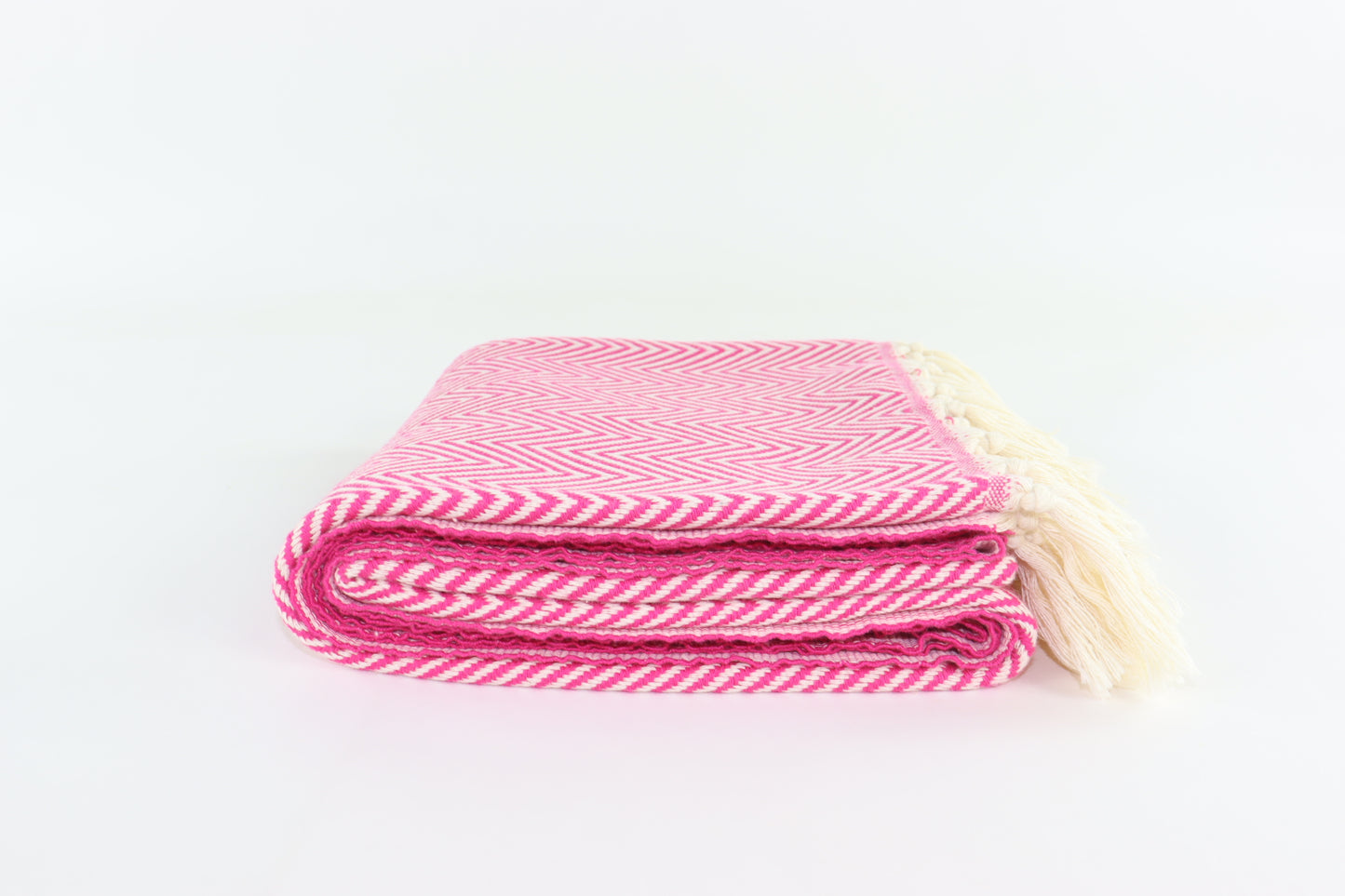 Premium Turkish Plain Herringbone Towel Peshtemal Fouta (Fuchsia)