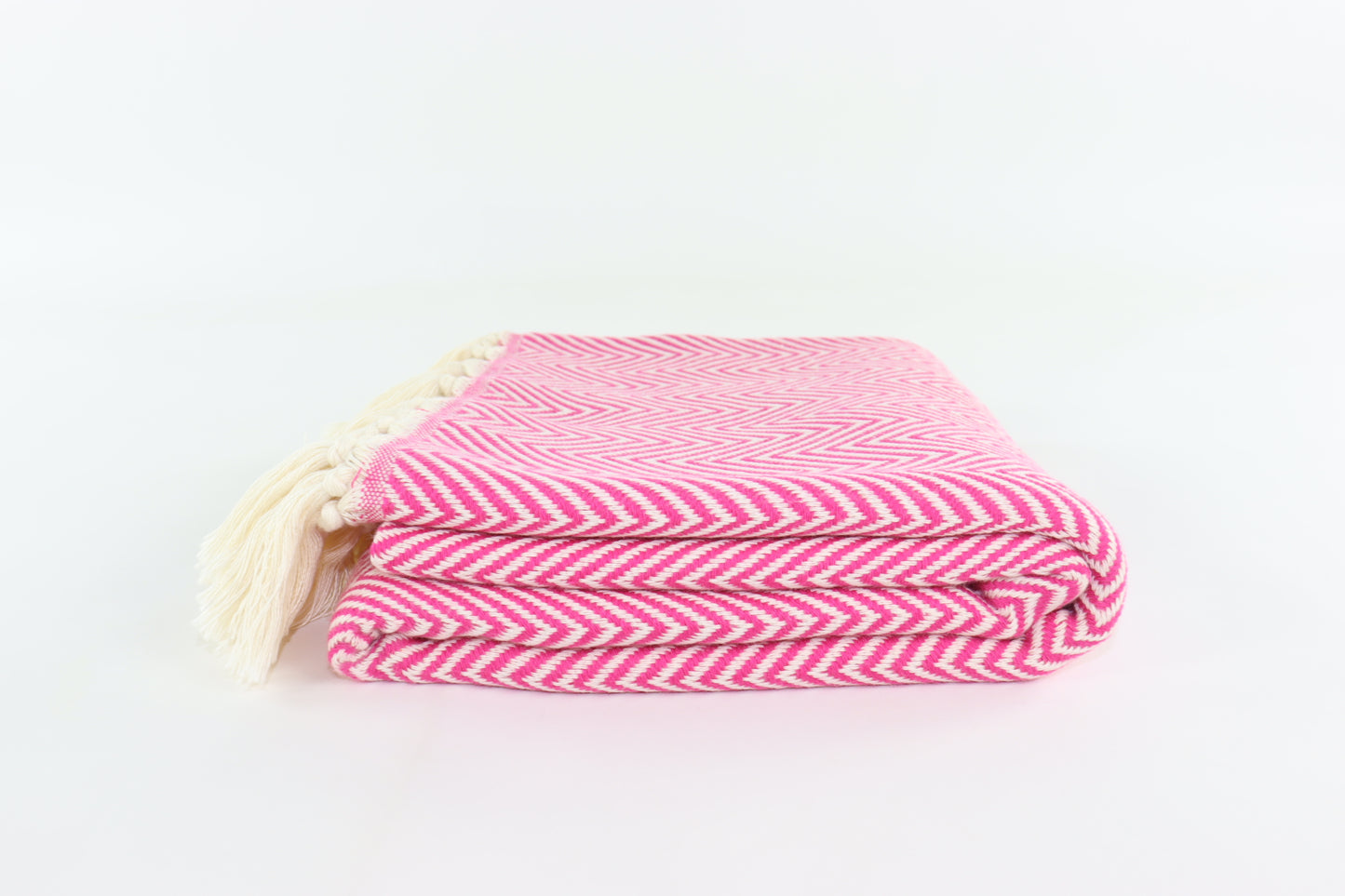 Premium Turkish Plain Herringbone Towel Peshtemal Fouta (Fuchsia)