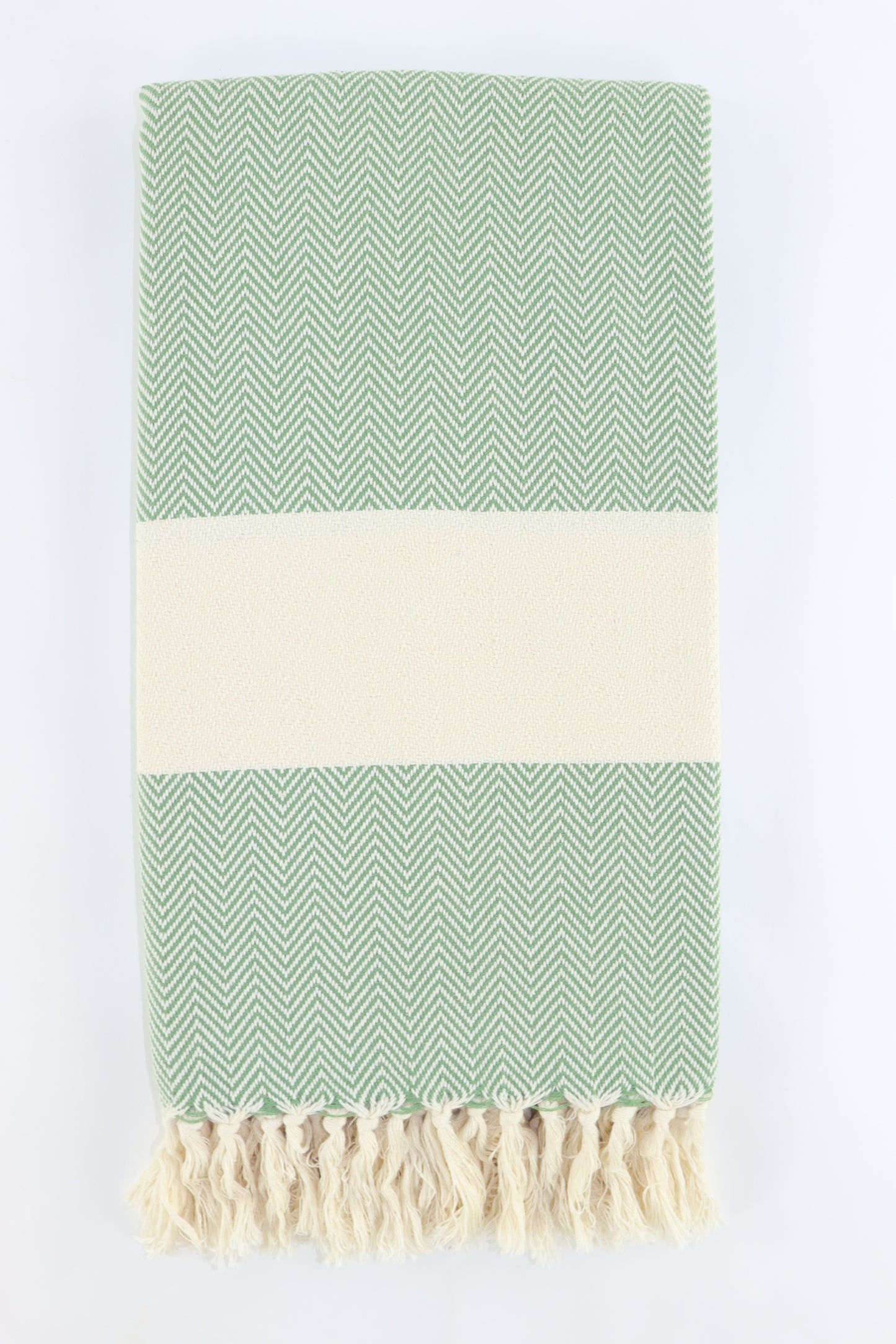 Premium Turkish Herringbone Towel Peshtemal Fouta (Khaki Green)