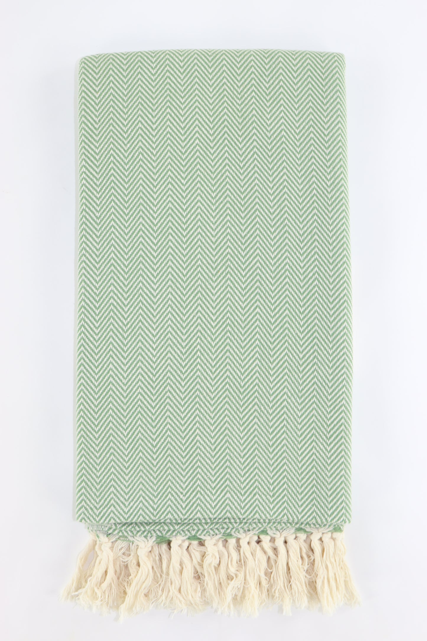 Premium Turkish Herringbone Towel Peshtemal Fouta (Khaki Green)