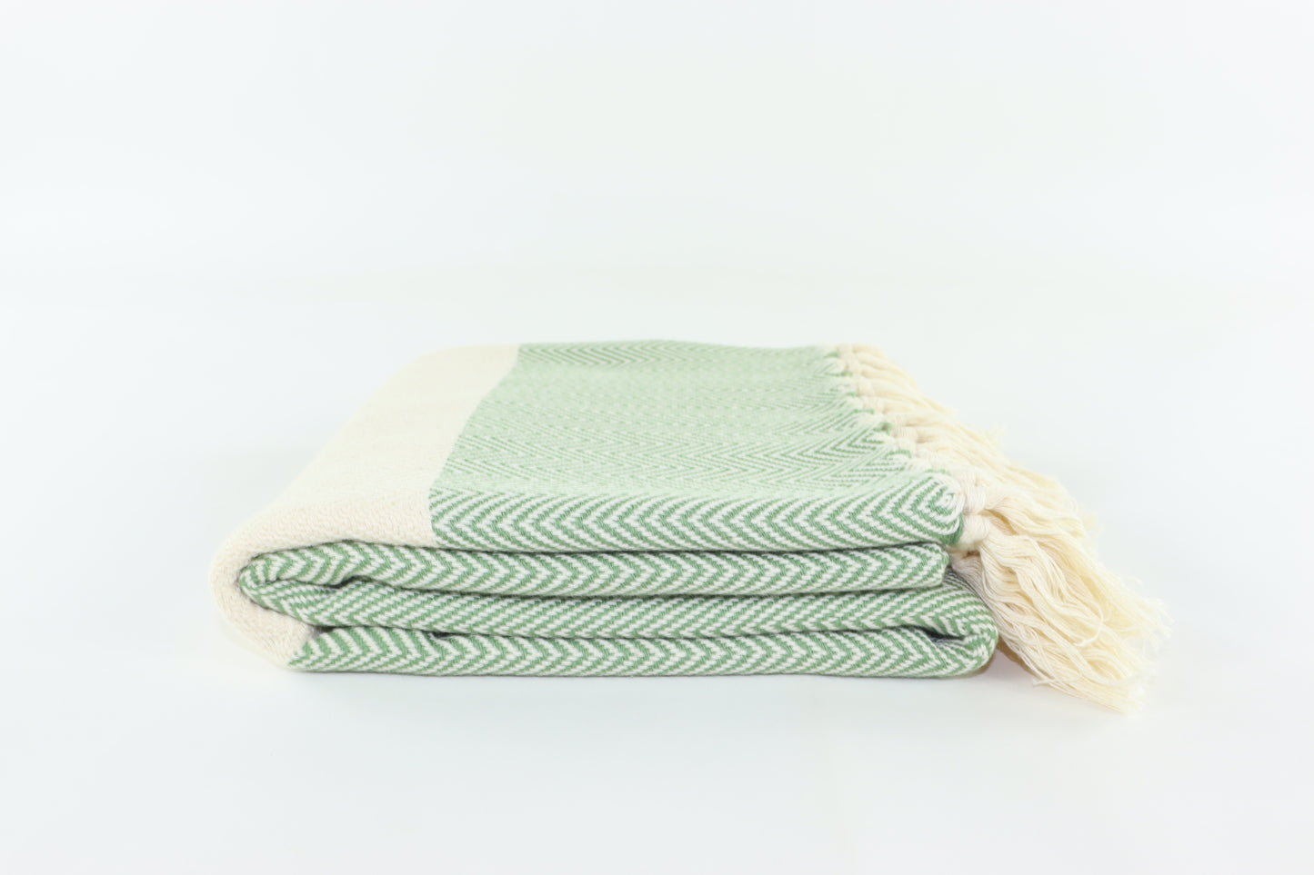 Premium Turkish Herringbone Towel Peshtemal Fouta (Khaki Green)