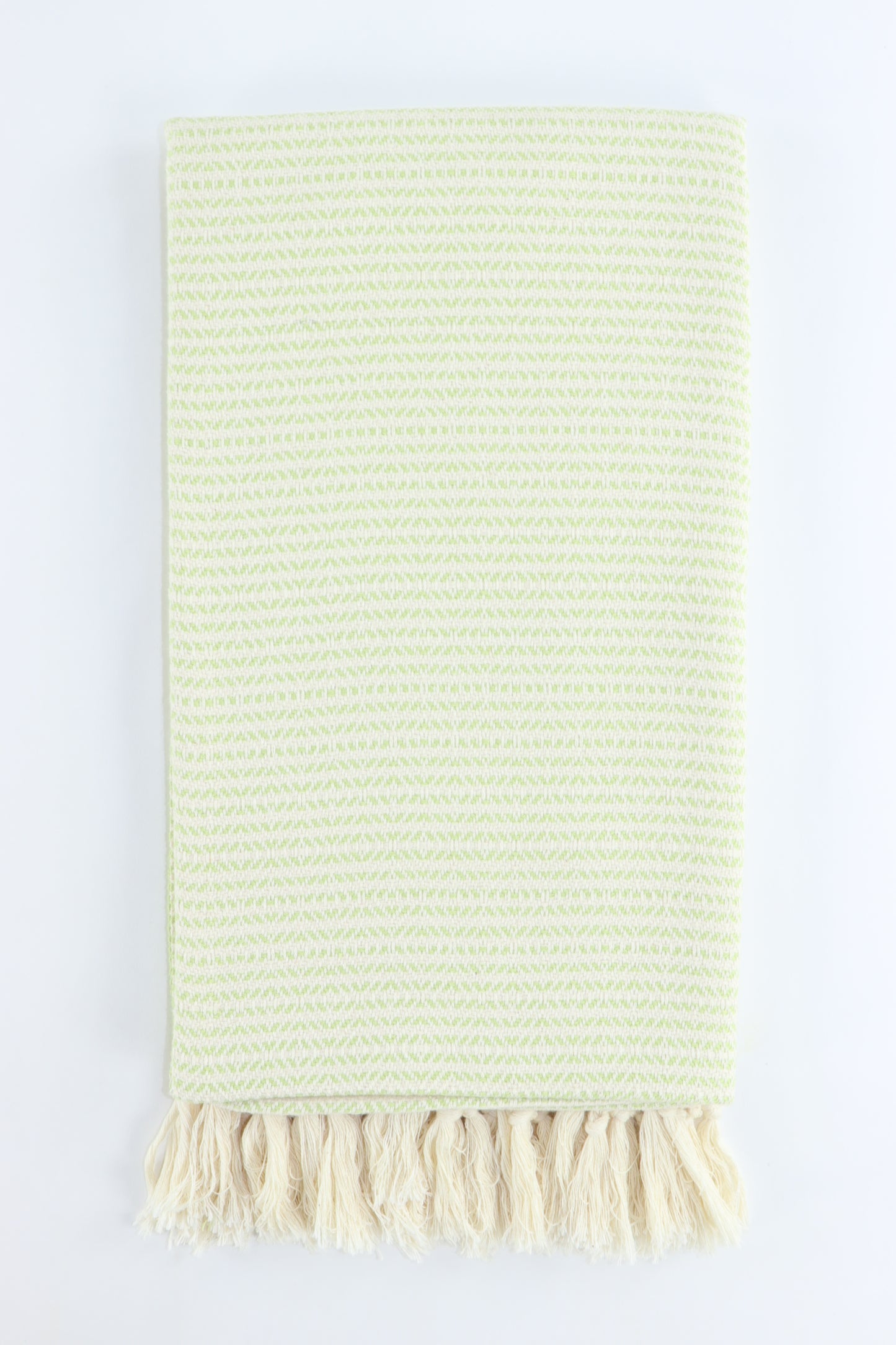 Premium Turkish Striped Diamond Towel Peshtemal Fouta (Pistachio Green)