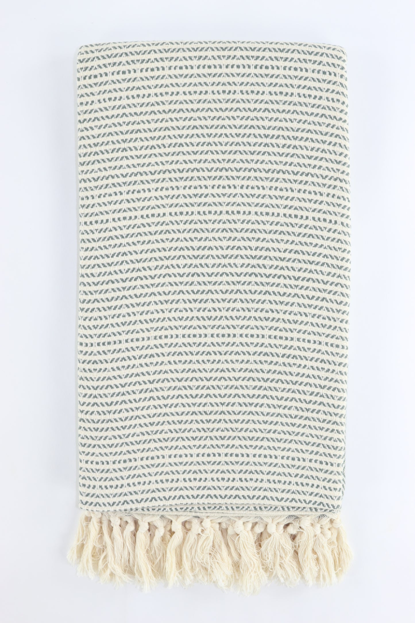 Premium Turkish Striped Diamond Towel Peshtemal Fouta (Dark Khaki Green)