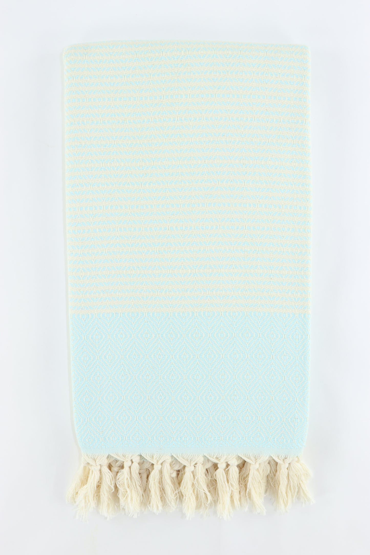 Premium Turkish Striped Diamond Towel Peshtemal Fouta (Ice Mint)