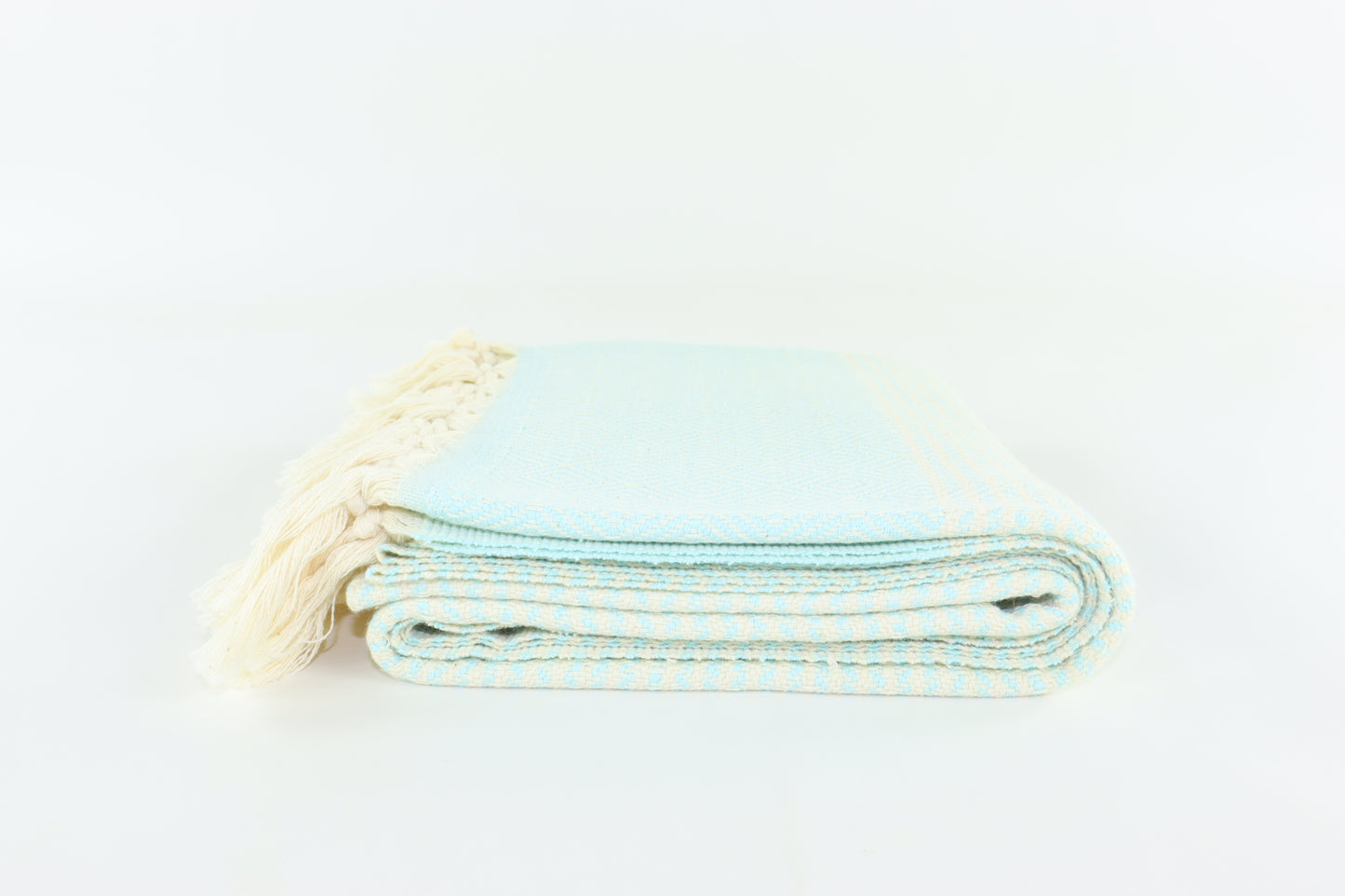 Premium Turkish Striped Diamond Towel Peshtemal Fouta (Ice Mint)