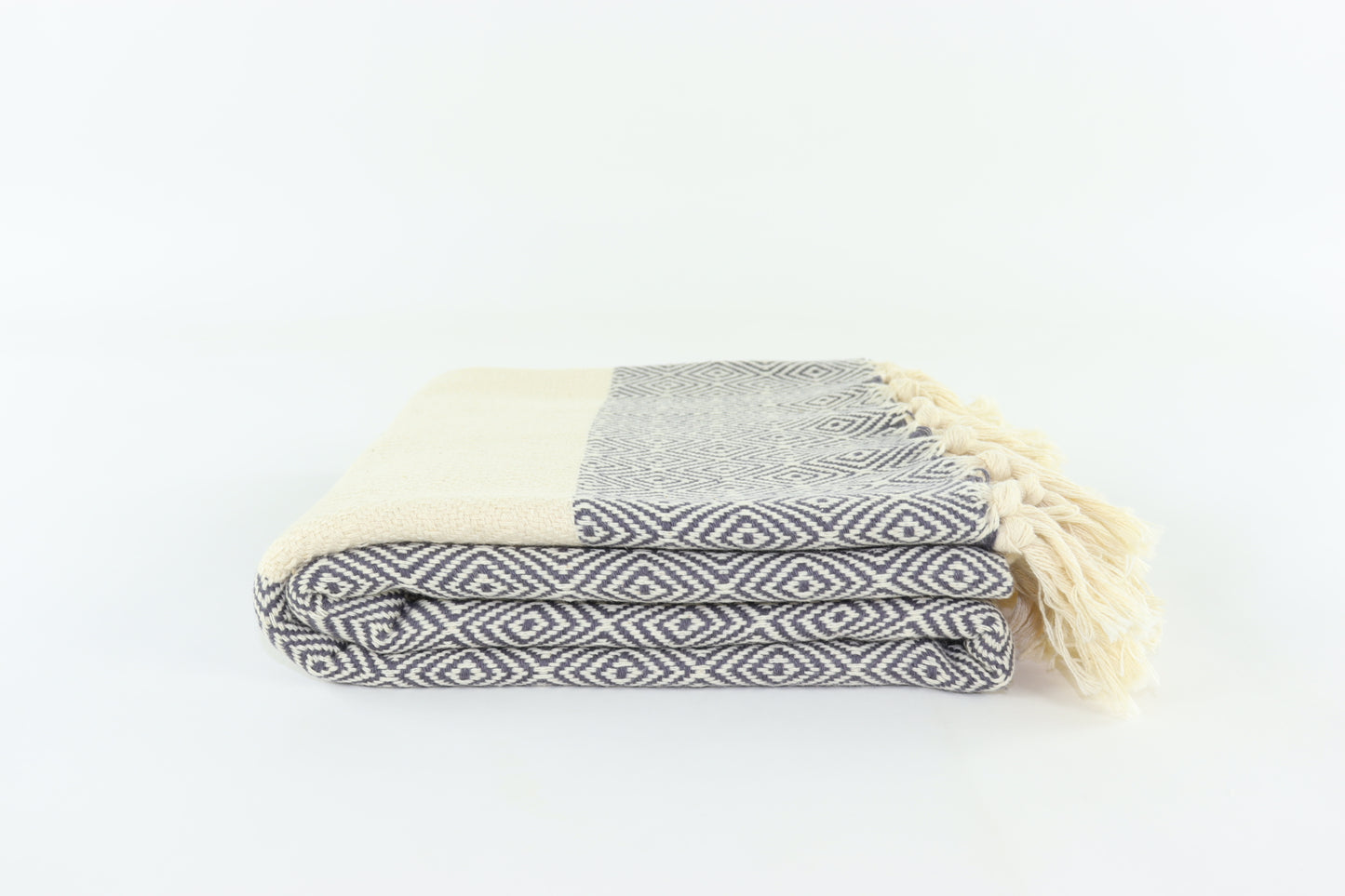 Premium Turkish Diamond Towel Peshtemal Fouta (Dark Gray)