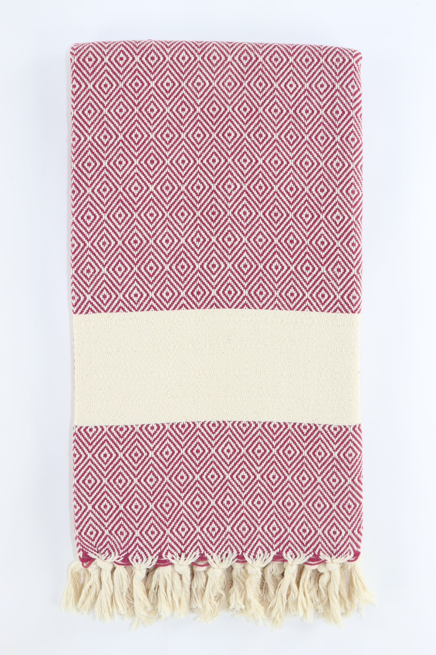 Premium Turkish Diamond Towel Peshtemal Fouta (Plum)