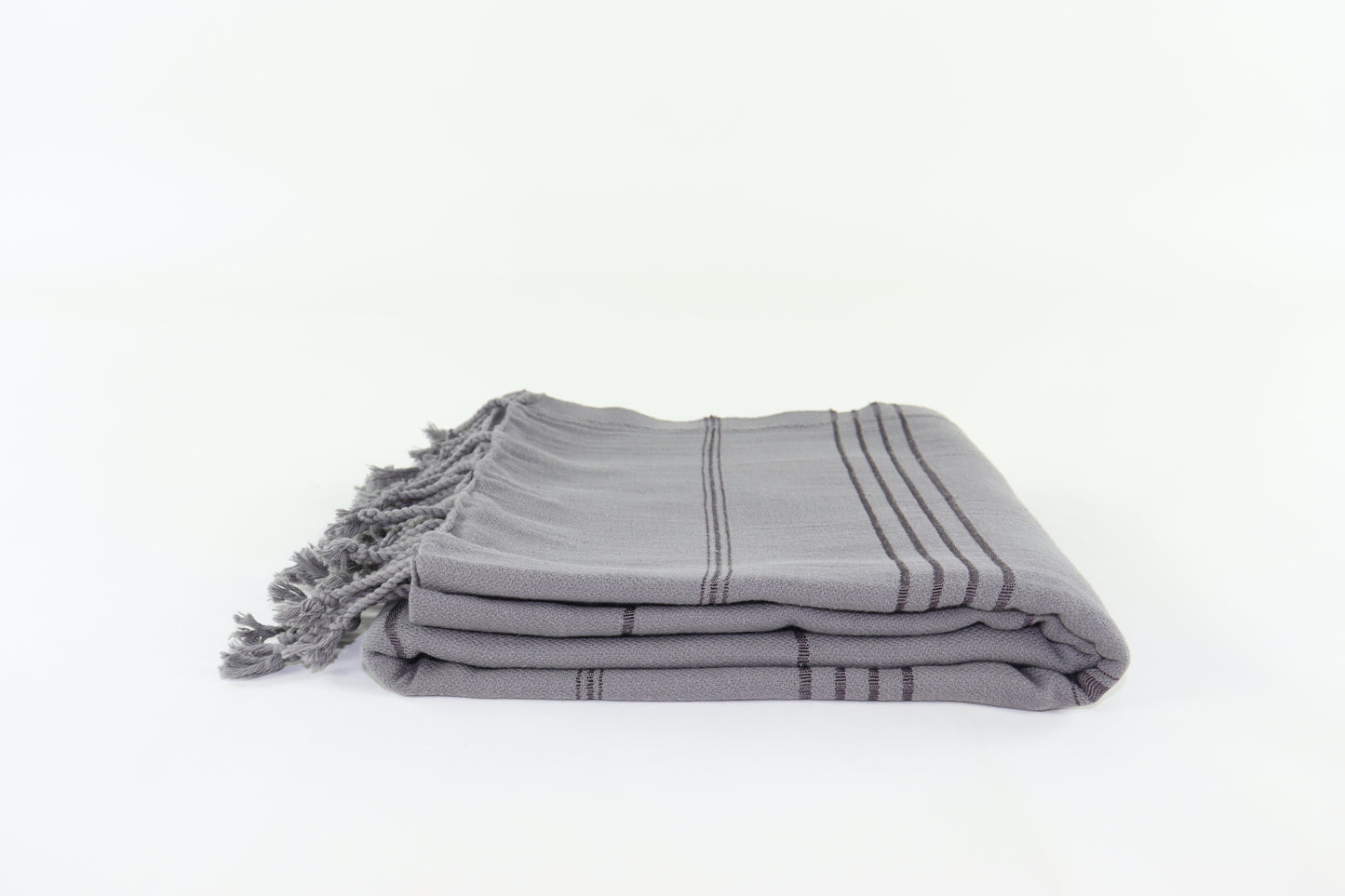 Premium Turkish Striped Towel Peshtemal Fouta (Anthracite Gray)