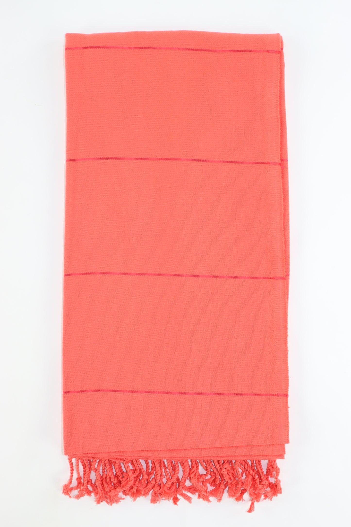 Premium Turkish Striped Towel Peshtemal Fouta (Coral)