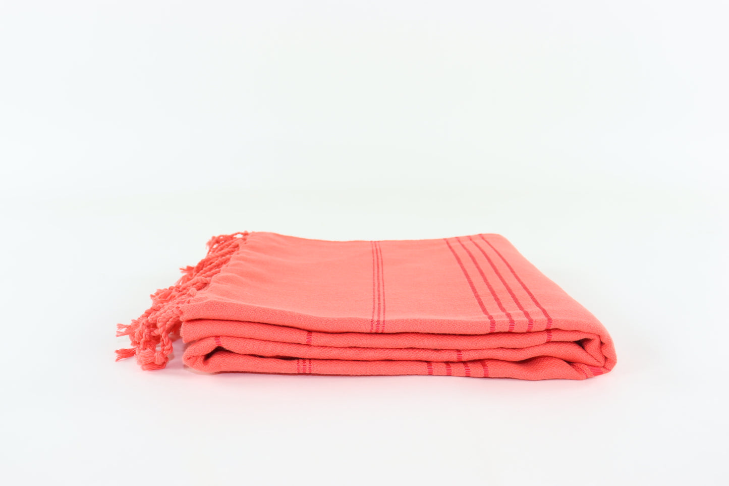Premium Turkish Striped Towel Peshtemal Fouta (Coral)