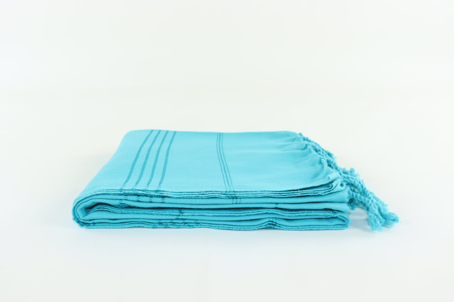 Premium Turkish Striped Towel Peshtemal Fouta (Turquoise Green)