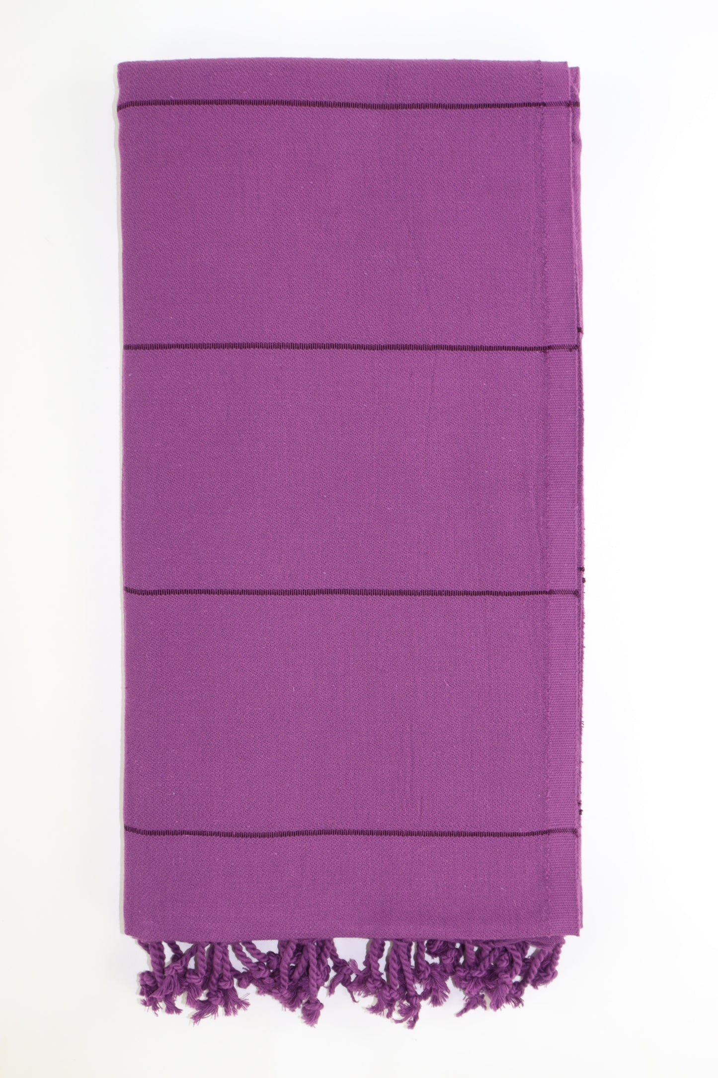 Premium Turkish Striped Towel Peshtemal Fouta (Plum)