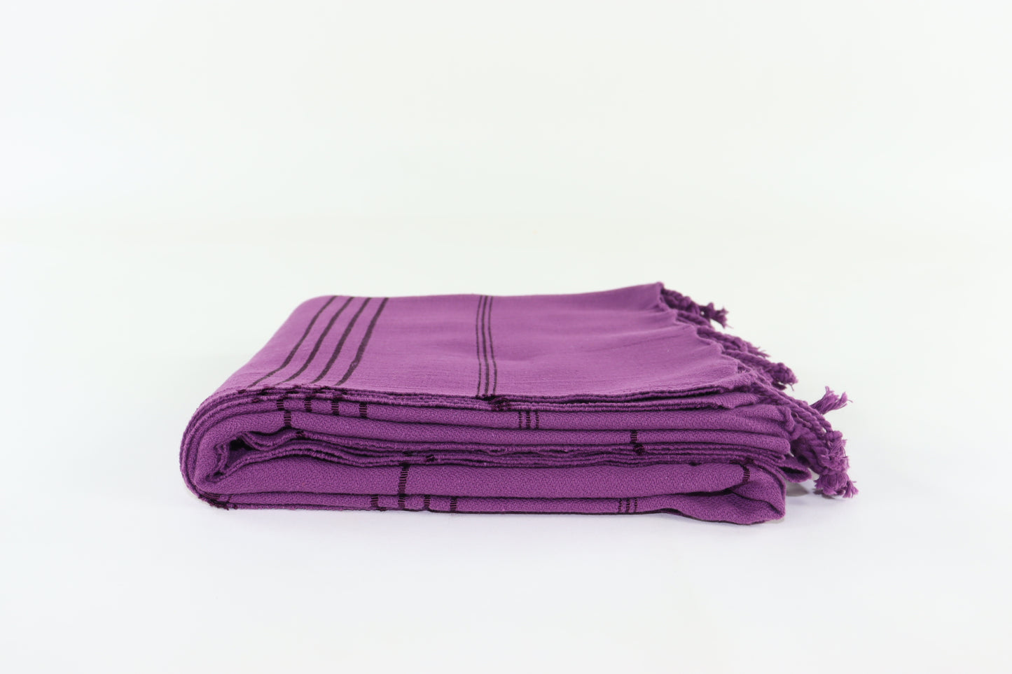 Premium Turkish Striped Towel Peshtemal Fouta (Plum)