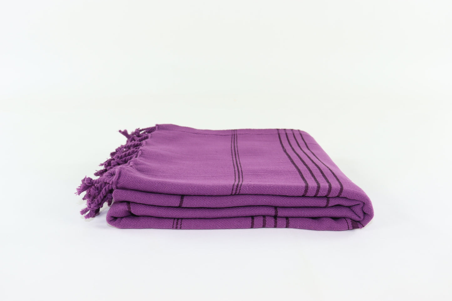 Premium Turkish Striped Towel Peshtemal Fouta (Plum)