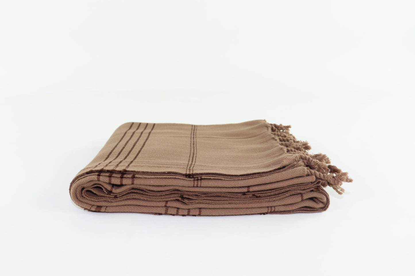Premium Turkish Striped Towel Peshtemal Fouta (Brown)