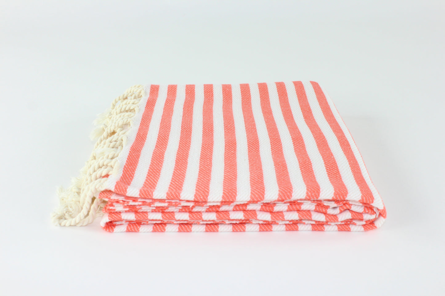 Premium Turkish Full Striped Towel Peshtemal Fouta (Coral)