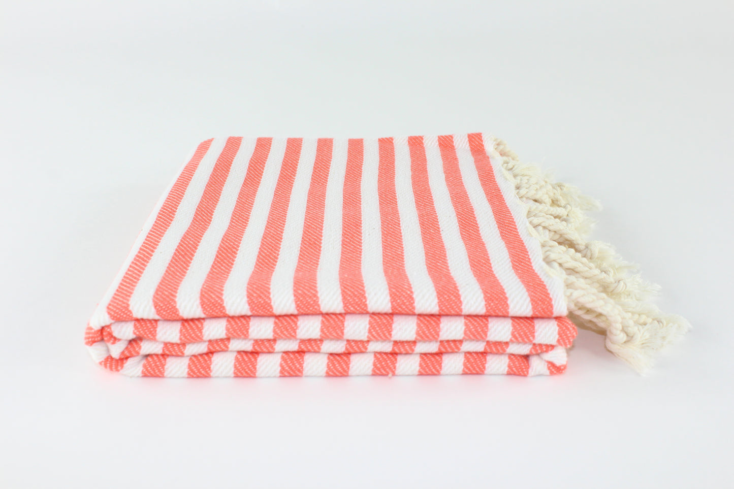 Premium Turkish Full Striped Towel Peshtemal Fouta (Coral)