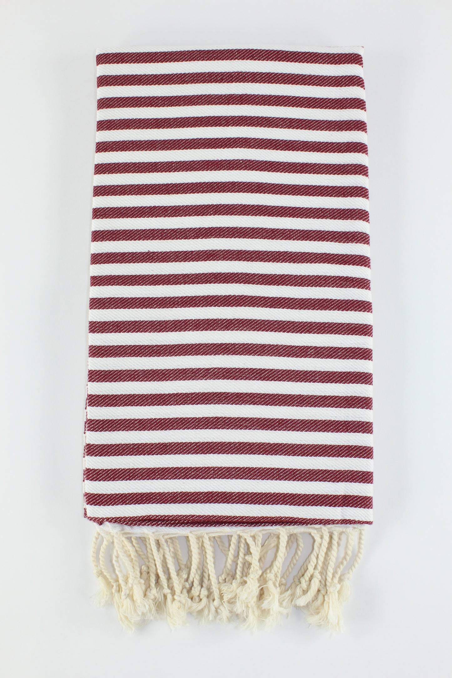 Premium Turkish Full Striped Towel Peshtemal Fouta (Burgundy)