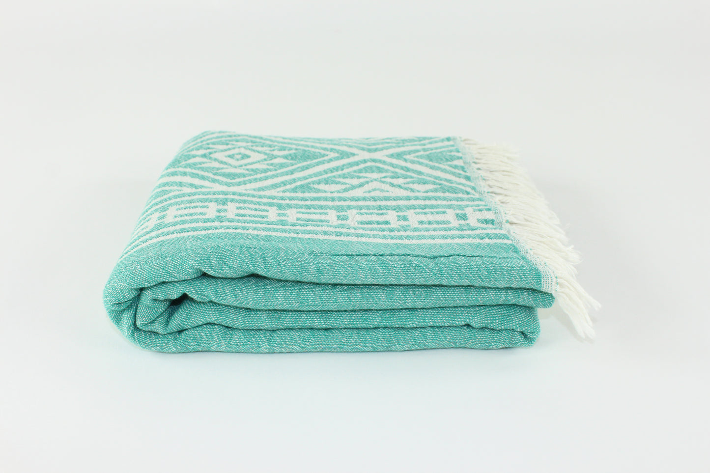 Premium Turkish Double Layer Kilim Towel Peshtemal Fouta (Green)