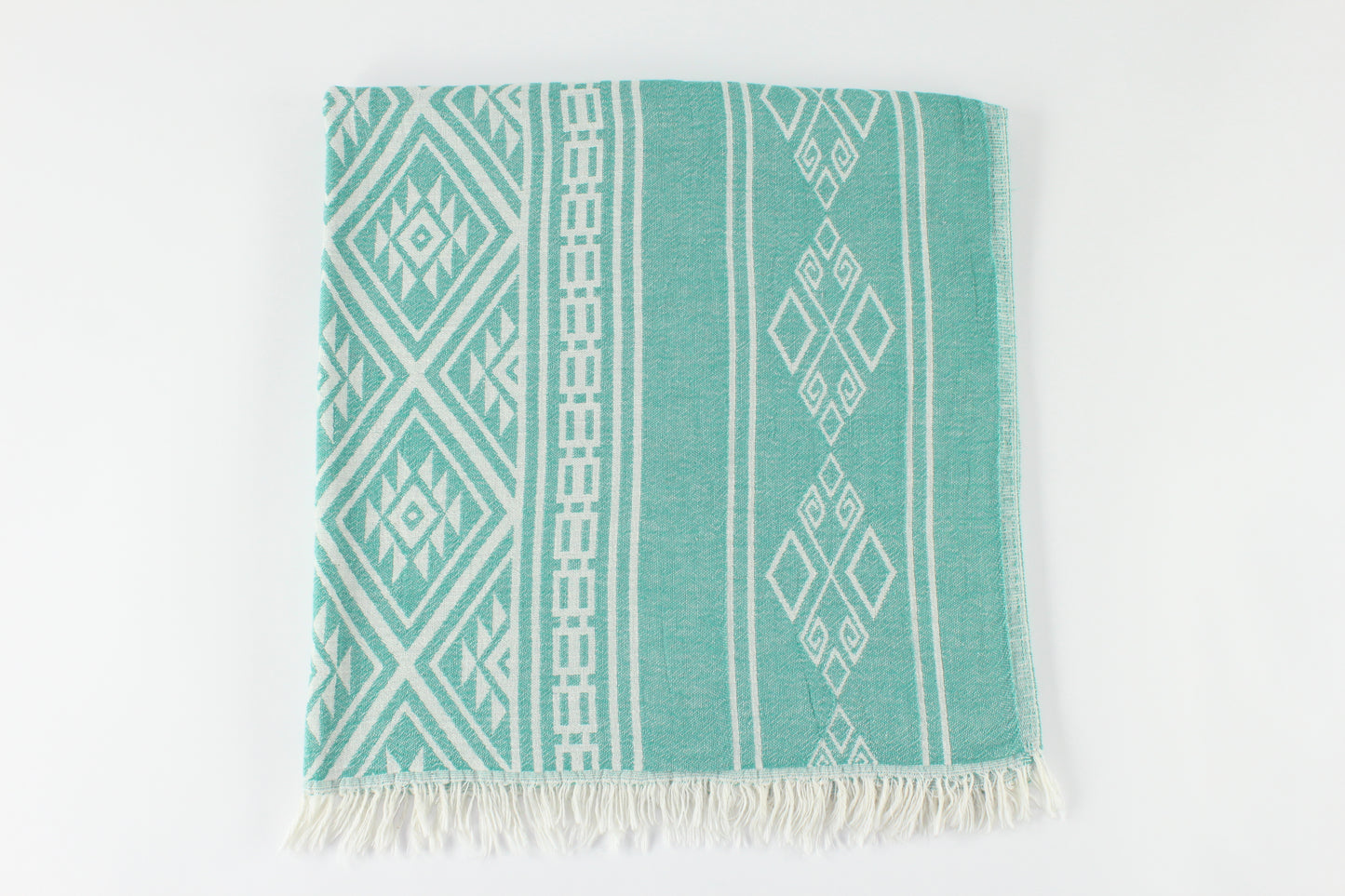 Premium Turkish Double Layer Kilim Towel Peshtemal Fouta (Green)