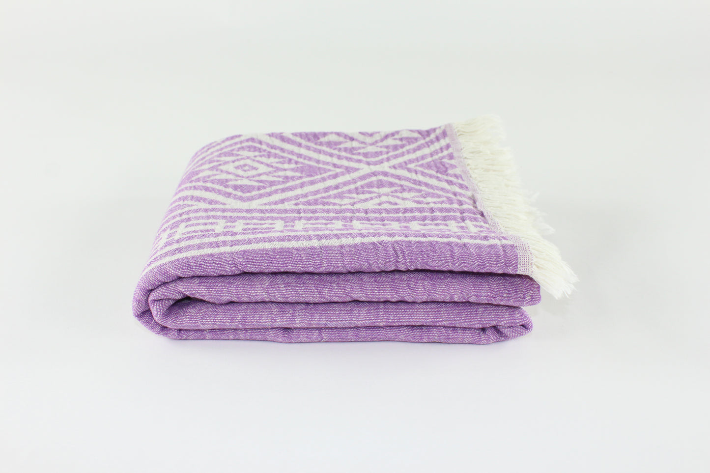 Premium Turkish Double Layer Kilim Towel Peshtemal Fouta (Lilac)