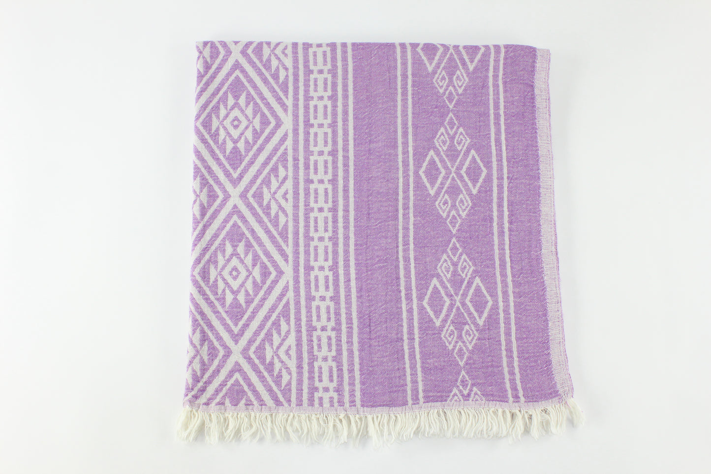 Premium Turkish Double Layer Kilim Towel Peshtemal Fouta (Lilac)