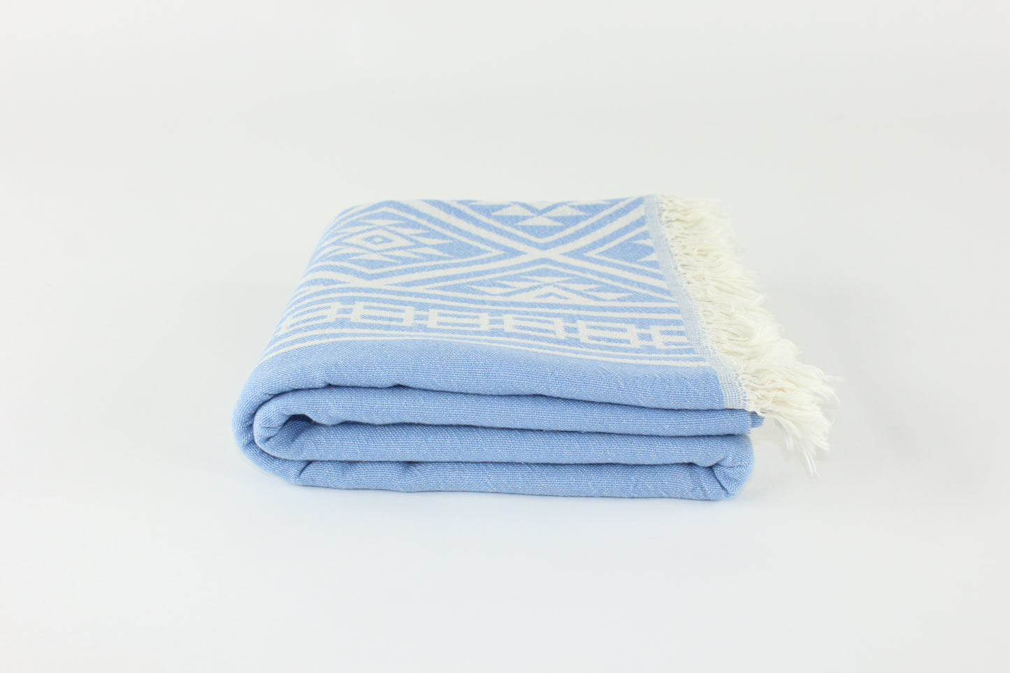 Premium Turkish Double Layer Kilim Towel Peshtemal Fouta (Blue)